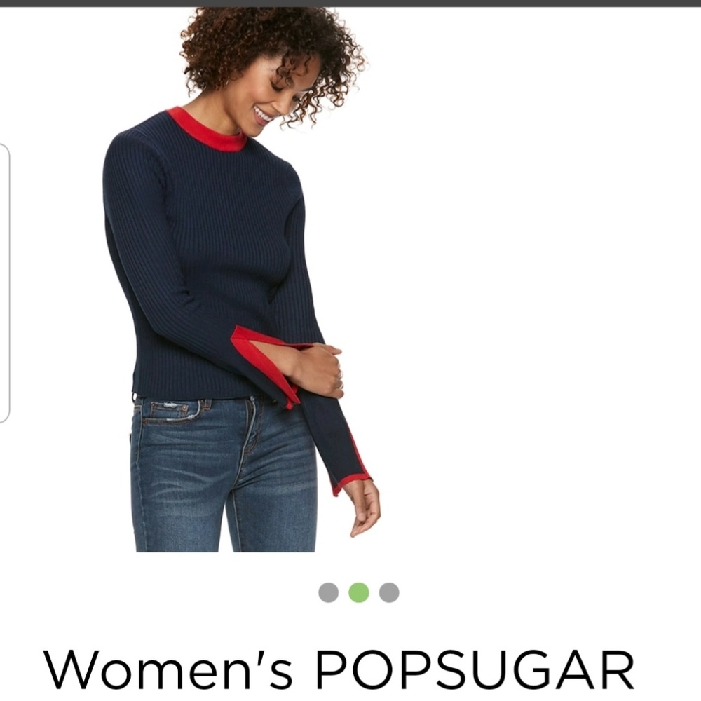 Popsugar slit sleeve 2 toned sweater! NWT
